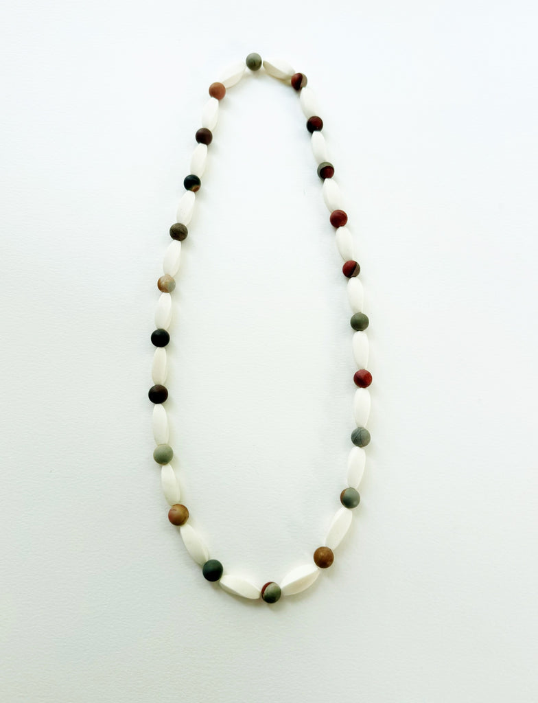 . NESHKA artwork 'FROSTED JASPER NECKLACE' at Canada House Gallery