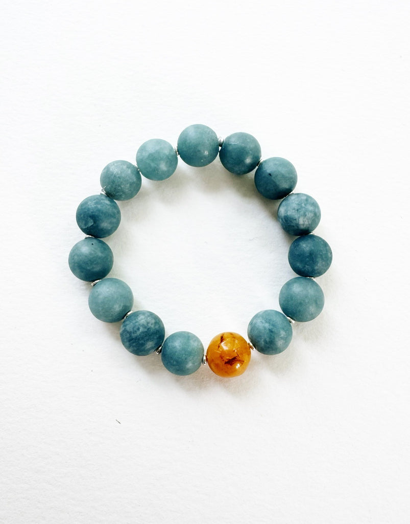. NESHKA artwork 'GREEN TOURMALINE AND AMBER BRACELET' at Canada House Gallery