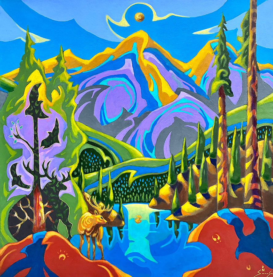 K Neil Swanson artwork 'VALLEY OF THE SHADOW ELK' at Canada House Gallery