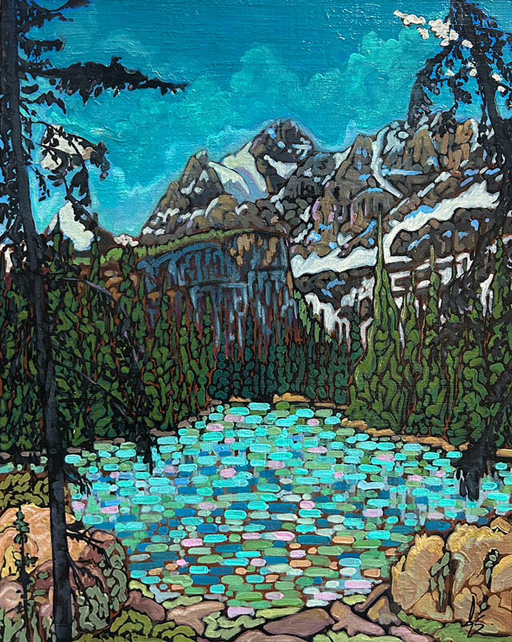 Aron Szabo artwork 'PEAKING THROUGH THE TREES, LAKE O'HARA' at Canada House Gallery
