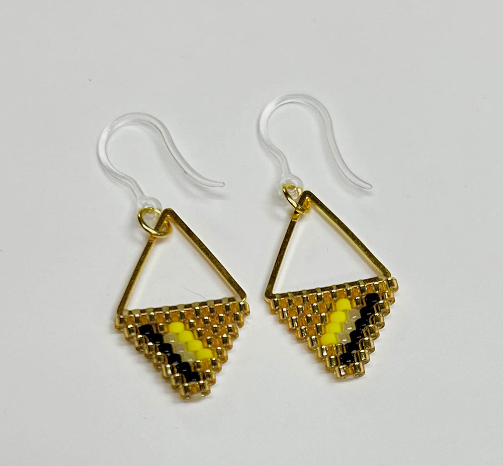 Candice Allard artwork 'MANITOBA BIRD SERIES: GOLD FINCH EARRINGS' at Canada House Gallery