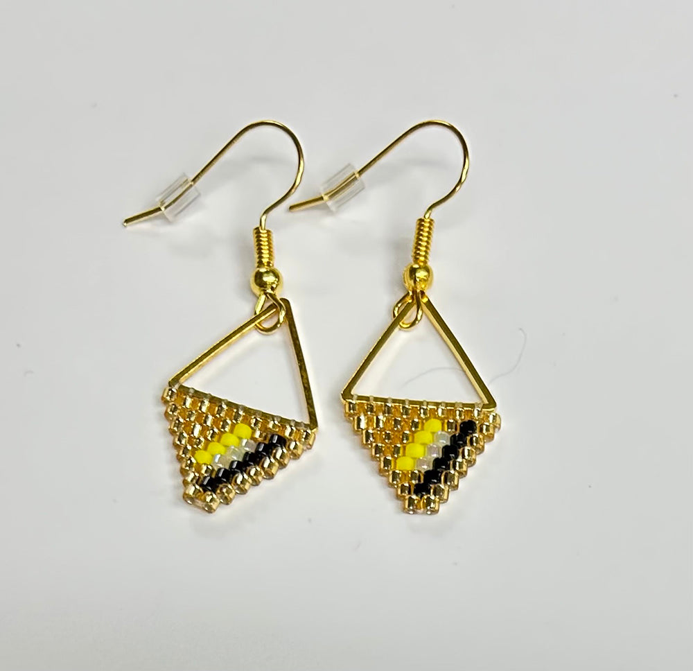 Candice Allard artwork 'MANITOBA BIRD SERIES: GOLD FINCH EARRINGS' at Canada House Gallery
