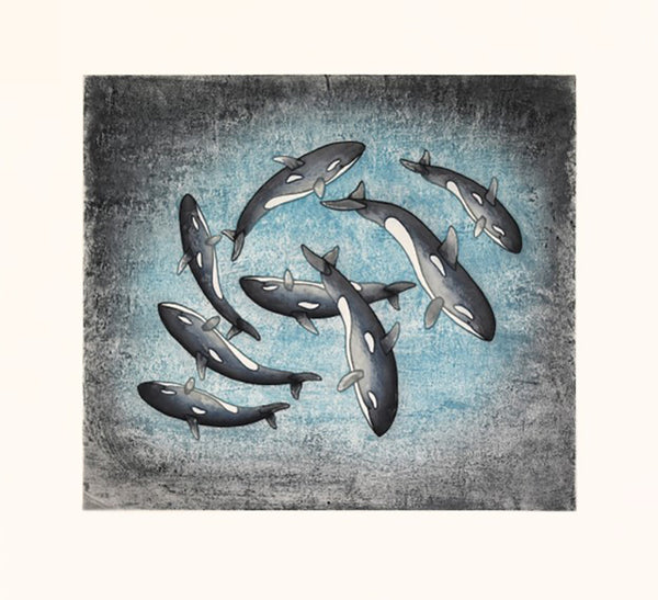 Qavavau Manumie artwork 'KAIVATTUIT (CIRCLING WHALES)' at Canada House Gallery