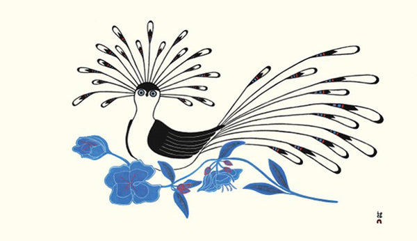 Padloo Samayualie artwork 'OWL IN BLOOM' at Canada House Gallery