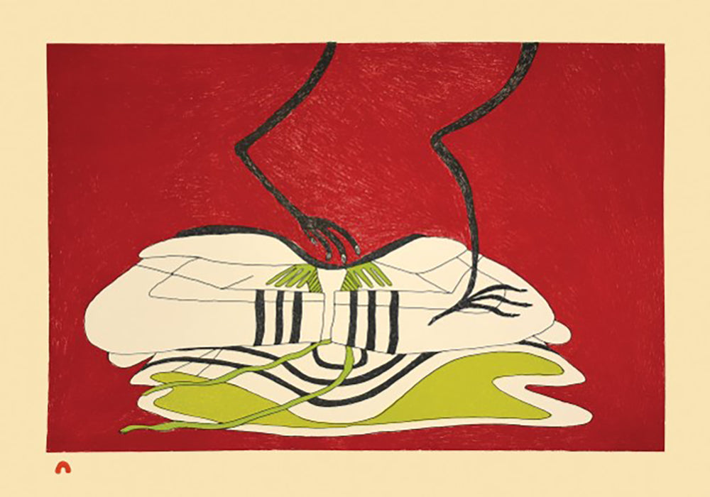 Ningiukulu Teevee artwork 'TULUGAUGAMI (BECAUSE SHE'S A RAVEN)' at Canada House Gallery