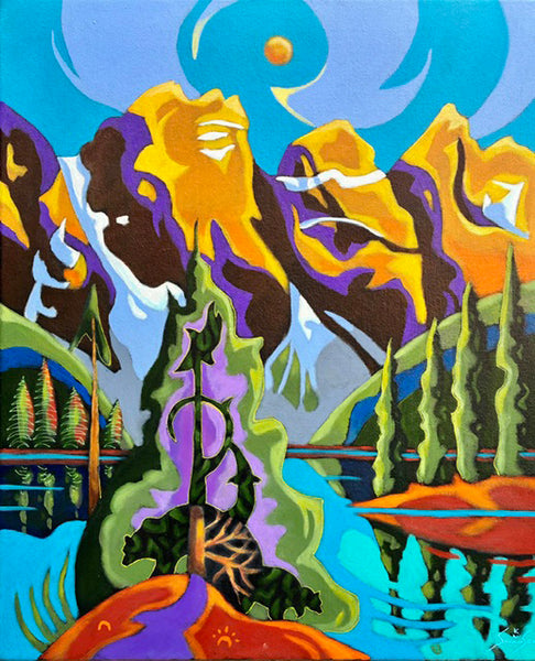 K Neil Swanson artwork 'SHADOW BEARS ON MORAINE' at Canada House Gallery
