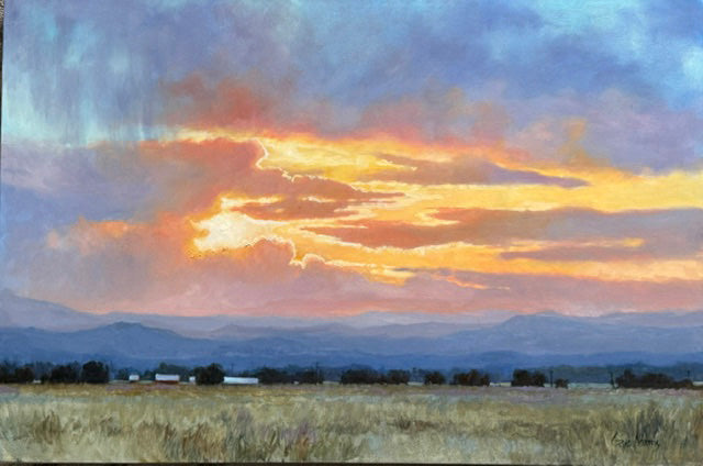 Gaye Adams artwork 'ALBERTA SKIES' at Canada House Gallery