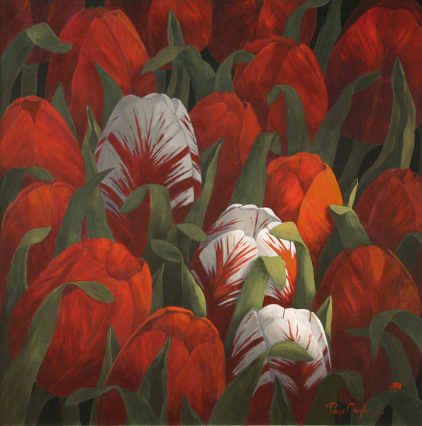 Page Ough artwork 'A SPOT OF LIGHT ON THE TULIP PATCH' at Canada House Gallery