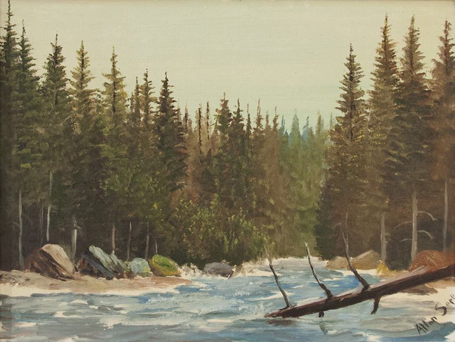 Allen Sapp artwork 'UNTITLED - RIVER  CIRCA 1970'S' available at Canada House Gallery - Banff, Alberta