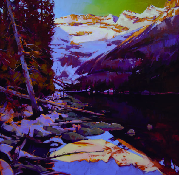 Mike Svob artwork 'SUNRISE ON THE SOUTH SHORE, LAKE LOUISE' available at Canada House Gallery - Banff, Alberta