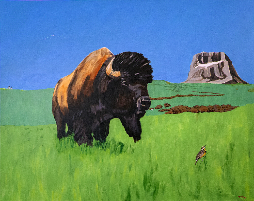 Terry McCue artwork 'RETURN OF THE HERD' available at Canada House Gallery - Banff, Alberta