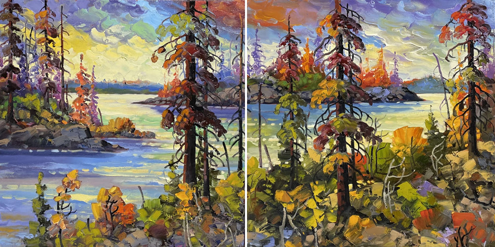 Rod Charlesworth artwork 'IN THE NORTHERN SKY DIPTYCH' at Canada House Gallery