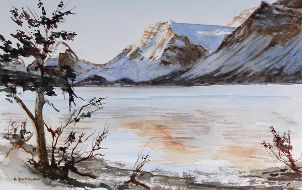 Cliff Swanlund artwork 'SUNRISE AT BOW LAKE' at Canada House Gallery