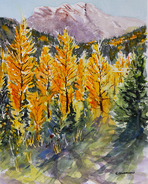 Cliff Swanlund artwork 'LUMINOUS LARCHES' at Canada House Gallery