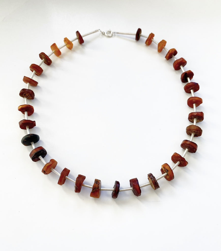 . NESHKA artwork 'AMBER AND SILVER NECKLACE #1101' at Canada House Gallery
