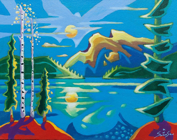 K Neil Swanson artwork 'RUNDLE RISING MOON' at Canada House Gallery