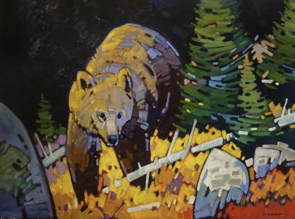 Cameron Bird artwork 'GRIZZLY LATELIGHT' at Canada House Gallery