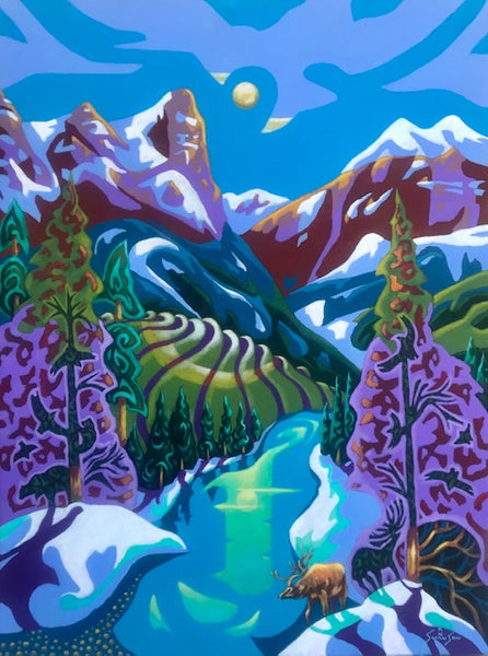 K Neil Swanson artwork 'HA LING RUNDLE ELK' at Canada House Gallery