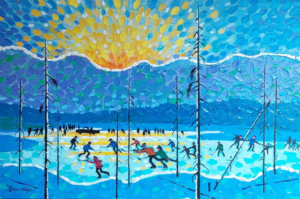 Bill Brownridge artwork 'PICNIC LAKE SKATING PARTY (AFTER THE TERROR)' at Canada House Gallery